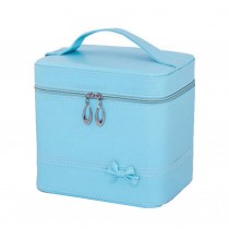 Classic Elegant Makeup Case Cosmetic Bag Portable Cosmetics Case, Blue