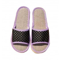 Pollution-free Flax Mats Spring And Summer Cool Slippers Female, Black