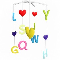 [Colorful Letters] Unisex Baby Crib Bell, Cute Musical Mobile, Christmas Gift