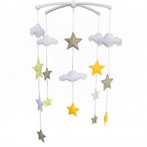 [Colorful Stars] Unisex Baby Crib Bell, Cute Musical Mobile, Christmas Gift