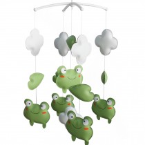 Baby Crib Rotatable Bed Bell Colorful Baby Toys [Cute Frog]