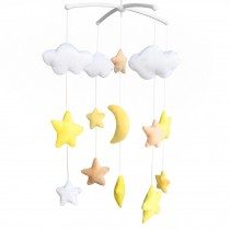 Baby Crib Rotatable Bed Bell Colorful Baby Toys [Moon Stars]