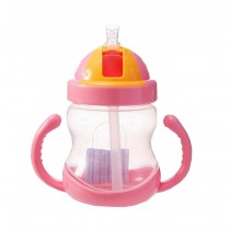 280ML Baby Water Bottle With Handle Useful Kids Training Bottle [Pink]
