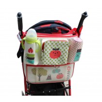 Durable Canvas Baby Stroller/Bed Organizer Storage Bag