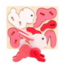 Rabbit  Puzzle Wood Dimensional Puzzle Disassembly(3-6 Years)
