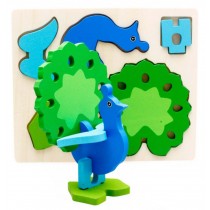 Disassembly Dimensional Puzzle Peacock Wood Puzzle(3-6 Years)