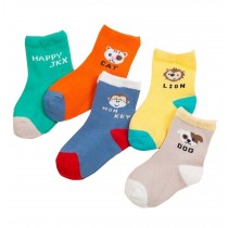 5 Pairs Breathable Cotton Kids Socks Cute Animal Socks