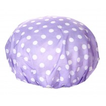 Purple Dots Women Shower Bathing Cap Hat