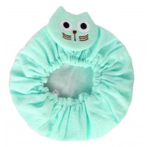 Cute Waterproof Double Layer Children Shower Cap Mint Green
