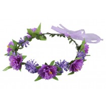 Purple Flower Wreath for Wedding Bride Bohemian Style