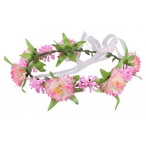 Pink Bohemian Style Bride Wedding Hair Wreath Floral Headband
