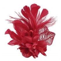 Red Flower Wedding Corsage Brooch For Women Headwear