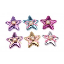 Shiny Star Shape Hair Stickers Fringe Hair Clips Set of 6
