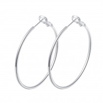 925 Sterling Silver Big Hoop Earrings Round Hoop Earrings- Prevent allergy, 7 CM