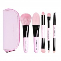Portable Makeup Brushes 5 Pieces Make Up Set Foundation Cosmetic Brush Tool Pink