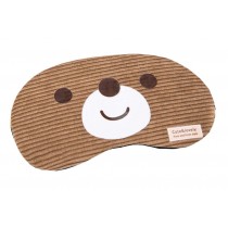 Corduroy Eye Sleeping Mask for Travel - Cute Bear