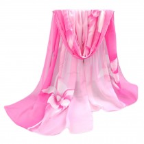 Lightweight Floral Print Spring Summer Scarf Sunscreen Shawls for Women, Pink
