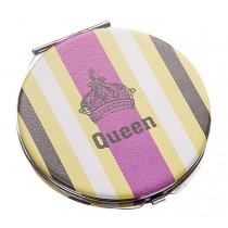 Stripe Round Pocket Purse Hand Mirror, Perfect Birthday Gift