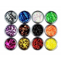 1mm Hexagon Glitter Colorful Nail Decoration Accessories 12 Color
