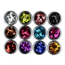 Nail Art Accessories 12 Color 2mm Hexagon Glitter