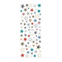5 Sheets Colorful Stars Design Water Transfer Nail Stickers Art