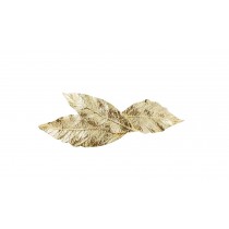 Set of 2 Elegant Leaf Design Classic Girl Hair Clips Golden