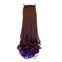 Light Brown&Purple Beautiful Long Curly Wave Women Wig