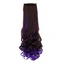 Long Curly Wave Black and Purple Women Hair Extension