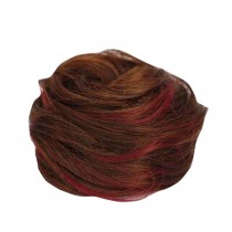 Brown Women/Girl Daily Updo Hair Bun Synthetic Clip on/in Wig