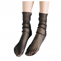 One Pair of Women's Lace Tight Black Fishnet Ankle Socks