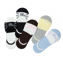 5 Pairs Cute Cat Cotton Socks for Women Spring/Summer/Autumn Breathable Ankle Socks
