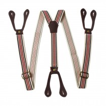 Fashion Button End Adjustable Suspenders - 1.4 inch Wide