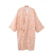 Kimono Thin Cotton Summer/Spring Bathrobe/Spa Robe/Pajams/Khan Steam Robe-Pink