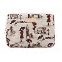 London Style Pattern Notebook Sleeve Laptop Bag