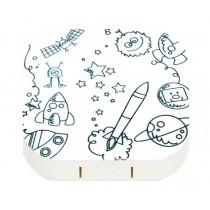 For Travel Contact Lens Holder Box - Black and White Stick-figure