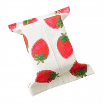 Strawberry Pattern Cotton Linen Napkin Paper Bag Holder Facial Tissue Box Cover