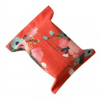 Red Bottom Flower Pattern Tissue Box Cover, Decoration for Home and Car