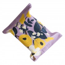 Purple Bottom Flower Pattern Tissue Box Towel Napkin Papers Bag Cover