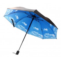 Blue Sky Pattern Umbrella Triple Folding Anti-uv Parasol