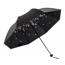 Pink Cherry Blossom Pattern UV Protection Sun Umbrella