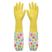 Yellow Rubber Gloves Household Gloves  Cleaning Gloves With Cotton