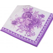 Purple Gardenia ~ 4 Packs Purple and White Floral Party Dinner Napkins