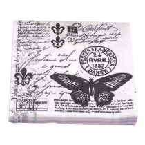 Black and White Butterfly Paper Napkins for Restaurant Use
