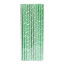 Green Dots Pack of 100 Paper Drinking Straws