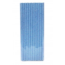 Blue Decorative Paper Straws 100pcs