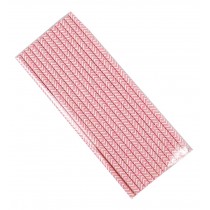 100 Pcs Paper Straws and D??cor for Birthdays Party - Pink