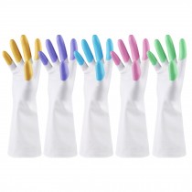 Set of 5 Pairs Reusable Waterproof Household Gloves Cleaning Gloves