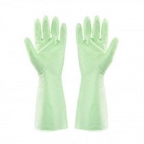 Reusable Household Waterproof Plastic Latex Cleaning Gloves 3 Pairs, Green