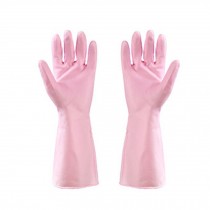 Reusable Household Waterproof Plastic Latex Cleaning Gloves 3 Pairs, Pink