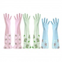 Reusable Household Cleaning Gloves Plush Gloves 3 Pairs for Women
